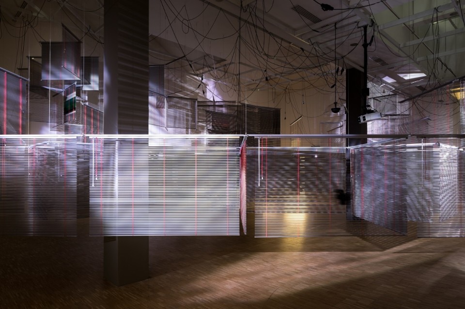 Vista della mostra, Furla Series #02 – Haegue Yang: Tightrope Walking and Its Wordless Shadow, La Triennale di Milano, 2018, Courtesy Fondazione Furla and La Triennale di Milano